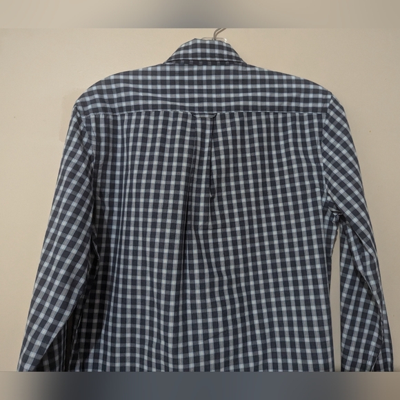 IZOD Saltwater Mens Gingham Relaxed Classic Fit Button Down Shirt Blue S/P - Picture 10 of 11